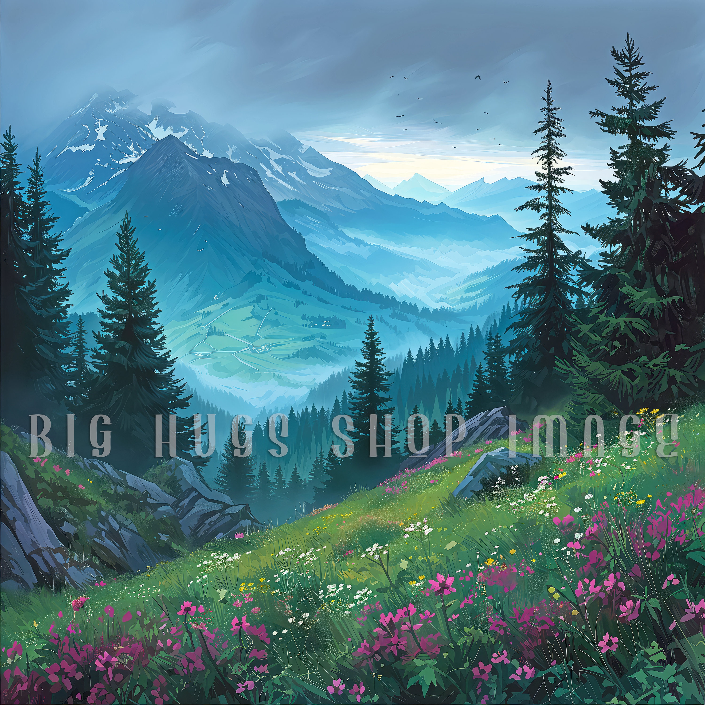 Wilderness Ceramic Tile Art: Mountain Landscape Decor - Etsy