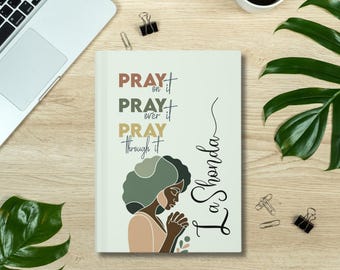 African American Woman Personalized Prayer Journal, Hardcover Matte Diary for Women, Black Girl Notebook, Customized Christian Gift