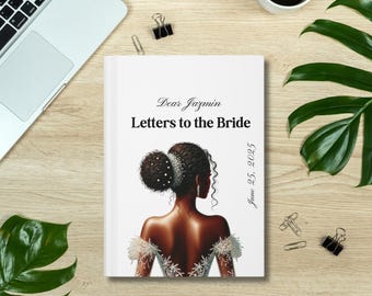 African American Letters to the Bride, Personalized Bridal Shower Gift, Black Bride Keepsake, Gift, from Bridal Party, Wedding Gift Bride