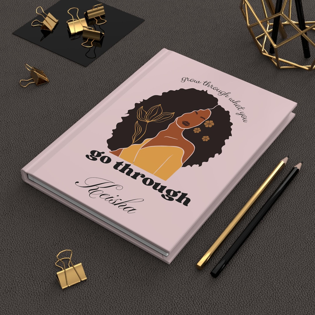 Personalized Black Woman Hardcover Journal, Motivational Journal ...