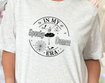 À l'époque de la danse effrayante, T-shirt de danseuse d'Halloween, chemise d'Halloween pour professeur de danse, chemise de saison de danse effrayante, t-shirt squelette dansant, t-shirt de ballet