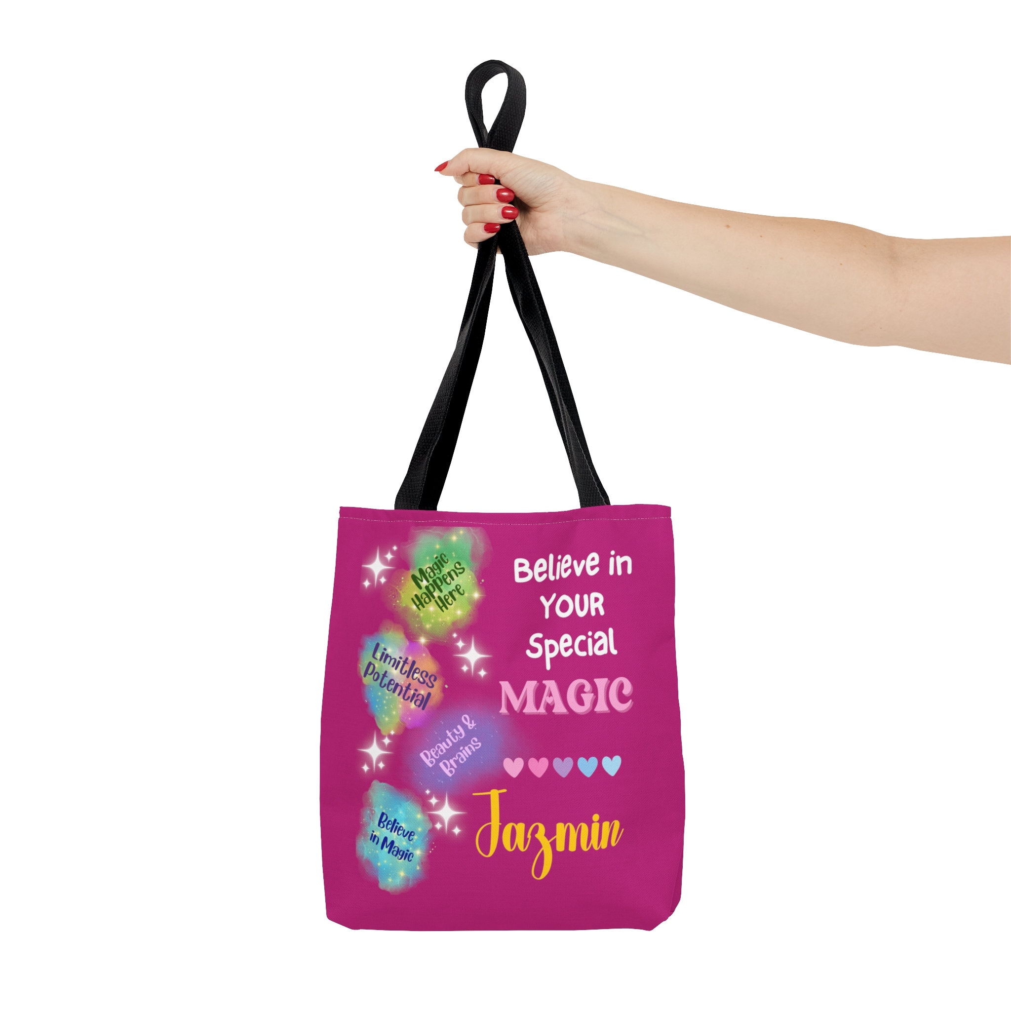 Personalized Black Girl Affirmation Tote Bag, Custom Magic Affirmation Bag, African American Bag, Black Teen Girl Gift, Inspirational Bag