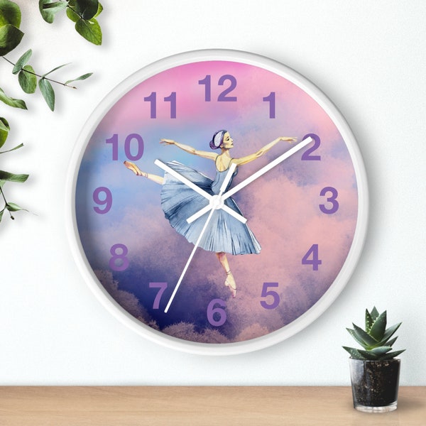 Ballerina Wall Clock, Ballet Home Decor, Dancer Clock, Housewarming Gift, Dance Teacher Gift, Competitive Dance, Dance Wall Clock