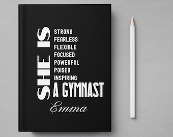 Personalized Gymnast Hardcover Journal - Lined Pages, Gymnastics Practice Notebook, Gymnastics Diary, Gymnast Gift, Gymnastics Team Gift