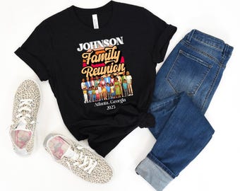 Custom Family Reunion Shirts, Black Family Reunion Tee, Family Reunion Gift, Matching Family Shirt 2025, Family Gathering Shirt, Family Tree