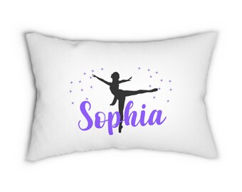 Personalized Dancer Pillow, Custom Ballerina Pillow, Ballet Gift, Dance Decor, Gift for Competitive Dancer, Dance Bedding, Pillow with Name