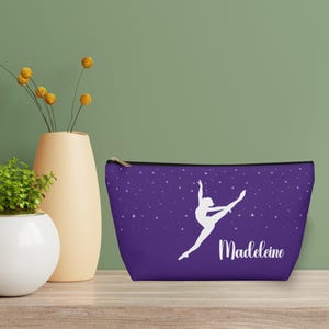 Personalized Dancer Cosmetic Pouch, Dancer Makeup Bag, Ballerina Toiletry Bag, Competitive Dancer Gift, Custom Dance Makeup Pouch
