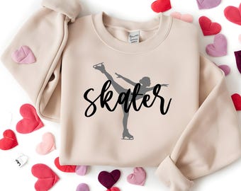 Figure Skater Sweatshirt/Hoodie, Ice Skating Team Apparel, Competitive Skater T-Shirt, Ice Skating Gift, Skating Coach Gift, Skater Birthday