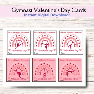 Druckbare Valentinstag Karte, Gymnastik Valentinstag Karte, Freundschaft Karte, INSTANT DOWNLOAD, Valentinstag Karte für Gymnastik Team