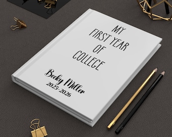 Personalized First Year of College Journal, College Student Gift, Custom Freshman Writing Notebook, Graduation Gift, Going Away to College