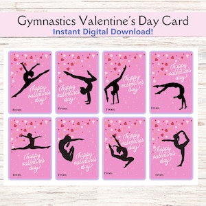 Turnkarte zum Valentinstag, Valentinstag, Karte zum Valentinstag, Freundschaft Turnerin, INSTANT DOWNLOAD, INSTANT DOWNLOAD Karte