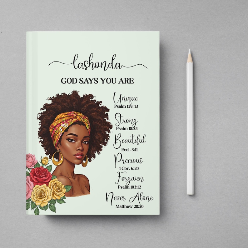 African American Woman Personalized Prayer Journal, Hardcover Matte ...