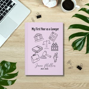 First Year as Lawyer Notebook, Personalized New Lawyer Gift,  Custom Lawyer Keepsake Notebook, Law School Graduation Gift, Bar Exam Gift