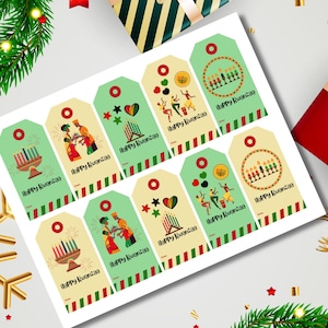 Printable Kwanzaa Gift Tags, Kwanzaa Celebration Gift Tags, INSTANT DOWNLOAD Holiday Gift Tags, Kwanzaa Party Printable, Kwanzaa Favor Tags