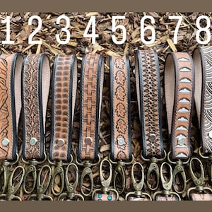 Leather Tooled Western Keychain