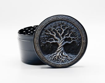 Tree Of Life Herb Grinder, Herb Grinder with Catcher, Stoner Accessories Gift, Tree of Life Grinder