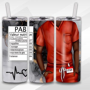 PAB - Man - Nutrition Facts - Red Uniform - PNG - In FRENCH - 20oz Tumbler -