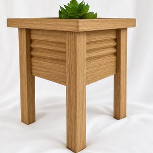 Mini plantenstandaard van wit eikenhout | Handgemaakte houten plantenpothouder | Moderne rustieke plantenstandaard | Afgewerkt met voedselveilige bijenwas | Scandinavische decoratie
