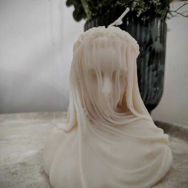 Veiled lady head candle| home-decor | soy wax | nature | Handmade | Luxury gift