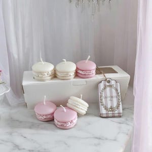 Small Macaron candles in box | Luxury | bakery candle| Soy Wax | Home-décor | Aesthetic | Handmade