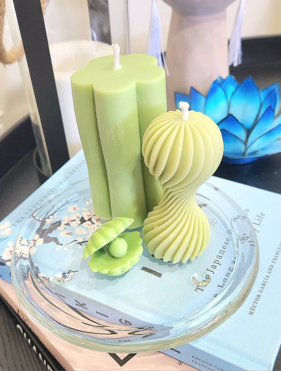 Candle Plate Holder Glass Home Decor Candle Holder Etsy