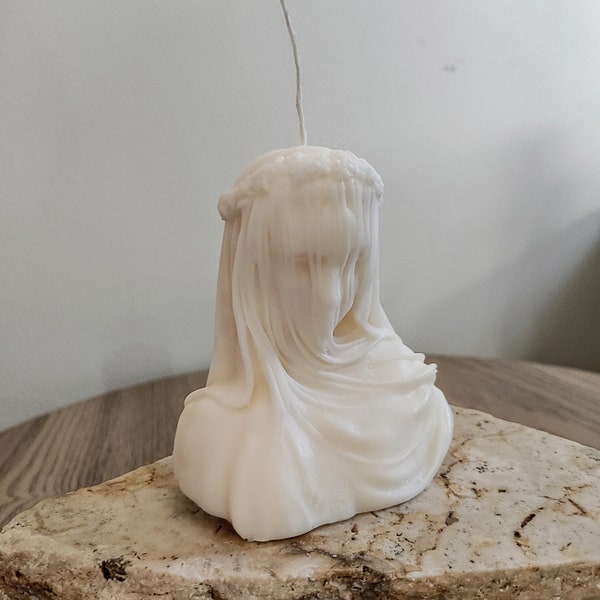 Veiled lady head candle| home-decor | soy wax | nature | Handmade | Luxury gift