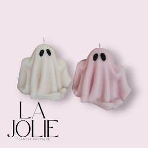 Handmade Ghost Candle: Soy Wax Halloween Decor