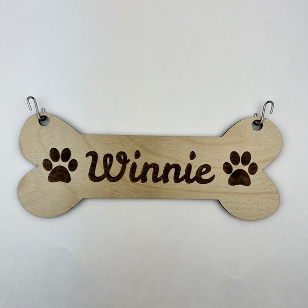 Custom Pet Name Crate Sign, Personalized Bone-Shaped Crate Sign, Hanging Pet Sign, Custom Dog Decoration, Custom Pet Sign, Crate Pet Tag