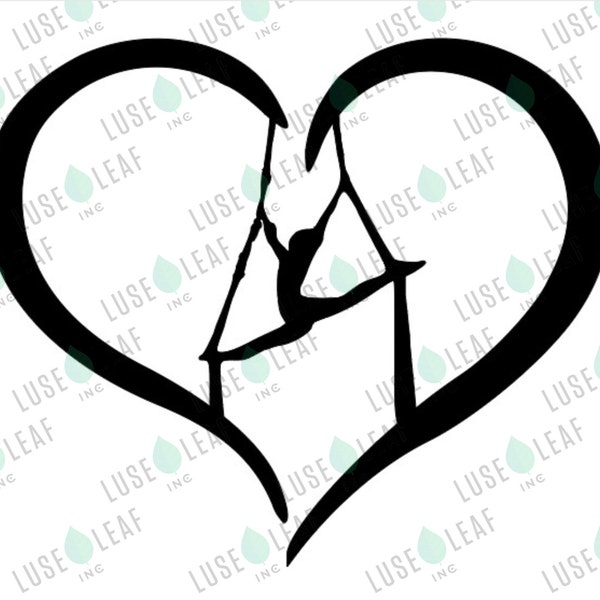 Aerial Silks Heart SVG digital download vinyl decal