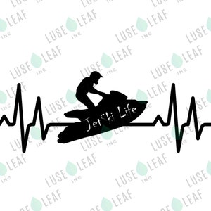 Jet Ski Heartbeat Jet Ski life cutout svg digital download vinyl sticker decal design for cricut silhouette and other maker machines