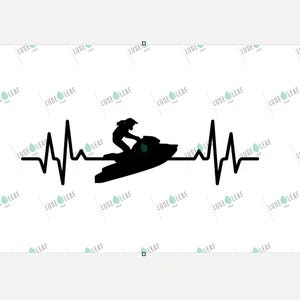 Jet Ski Herzschlag SVG digitaler Download Vinyl Aufkleber Design für Cricut Silhouette oder andere Maker Maschinen