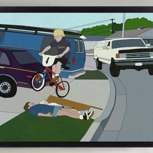 Childhood Nostalgia Art Print - BMX Jump Front Yard