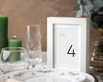 CLAIRE Druckbare Hochzeit Tischnummer, Modern, Elegant, Minimalist