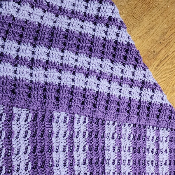 Grape Purple Waffle Stripe Blanket