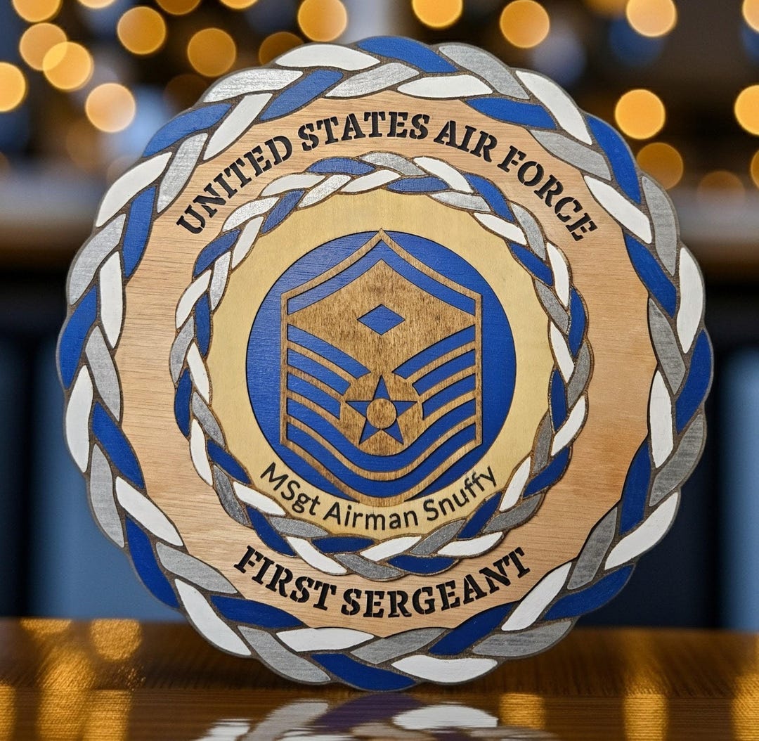 Wooden Air Force First Sergeant Plaque | Master Sergeant Promotion | 3 ...