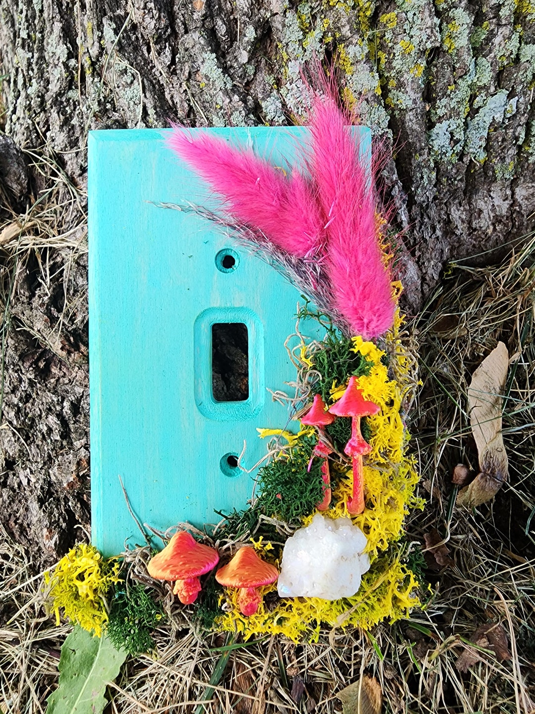 Blue Wooden Single Switch Cover Etsy