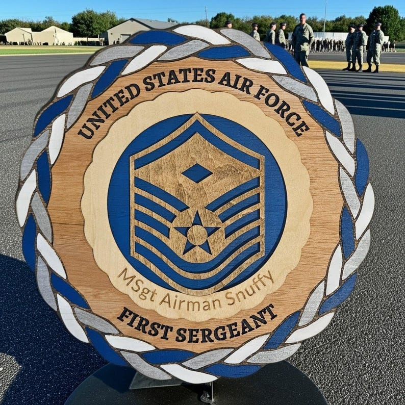 Wooden Air Force First Sergeant Plaque | Master Sergeant Promotion | 3 ...