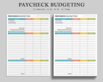 Paycheck Budgeting Worksheet Graphic