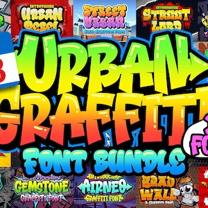 Urban Graffiti Font, Bold Script Font, Crafty Font, Groovy Font, Script Font, Procreate Font, Silhouette, Fonts for Crafters, Cursive Font