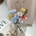 Mini 0.59inches Glass Flower Bouquet Handmade Glass Daisy Flower, Lily of the Valley Glass Rose Glass Plants Desk Accessories Unique Gift product logo