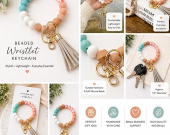Stampa boho + braccialetto/portachiavi colorato