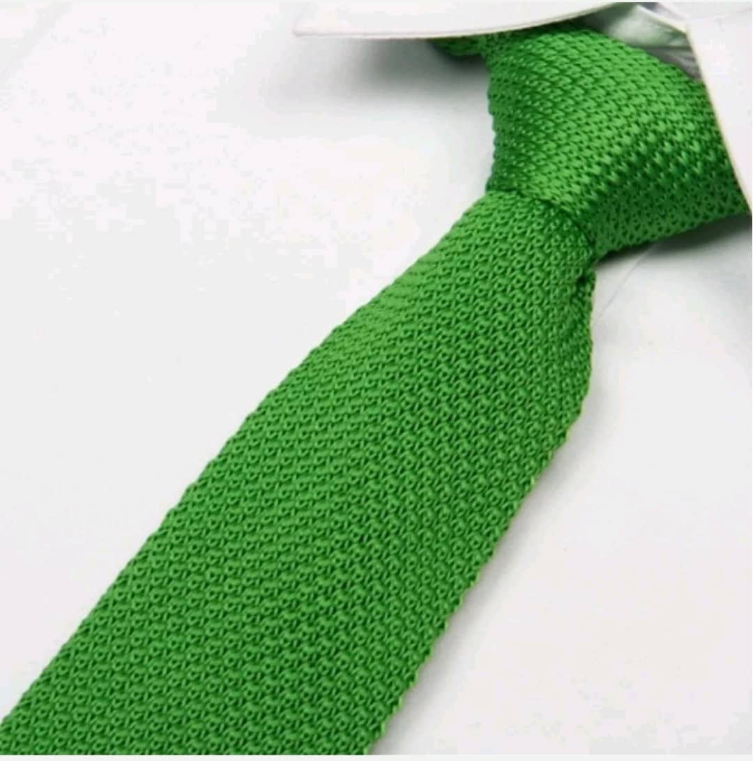 Light Green Knit Tie Set W/ Green Tie Bar Etsy