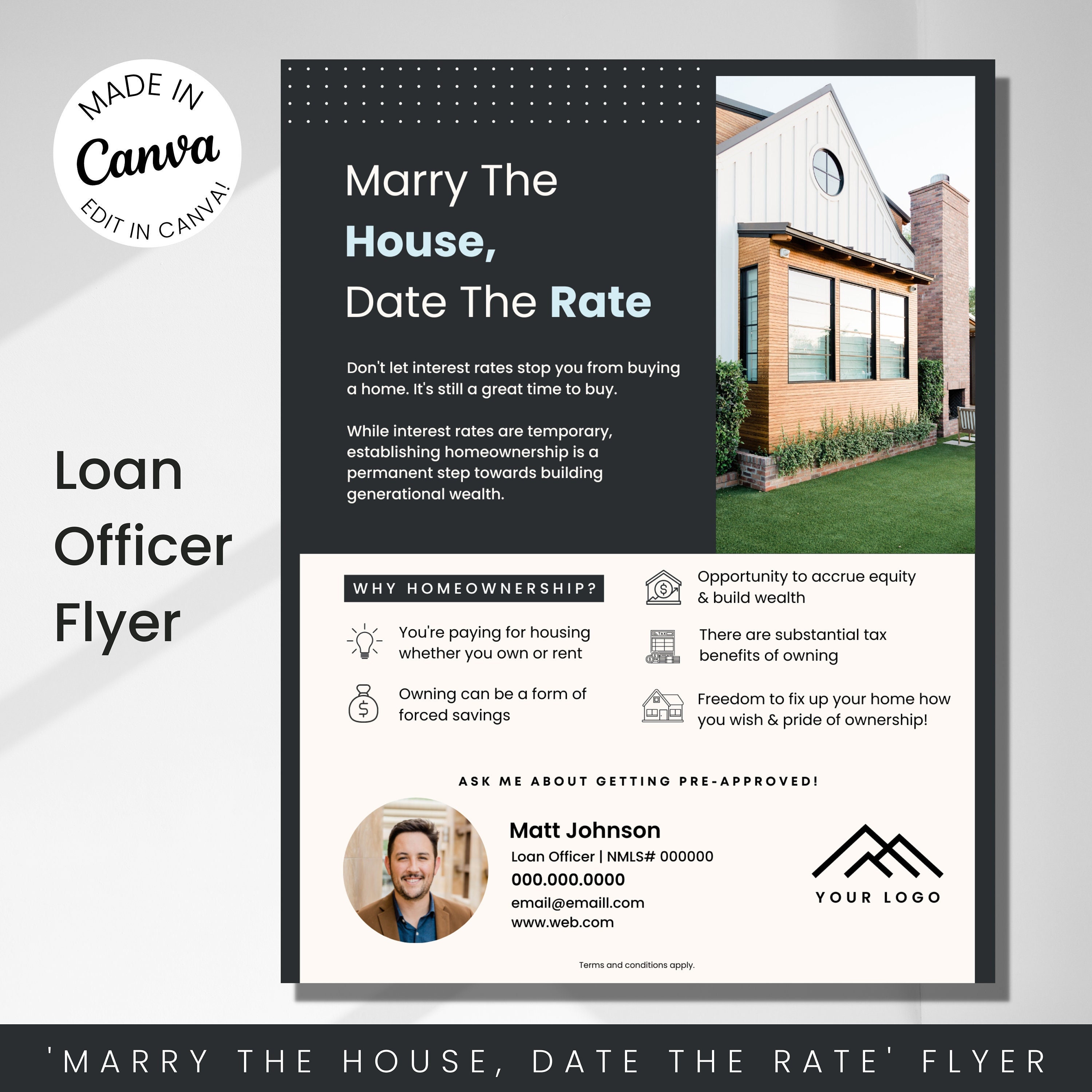 Marry the House Date the Rate Flyer, Loan Officer Marketing Marry the House Date the Rate Flyer, Loan Officer Marketing