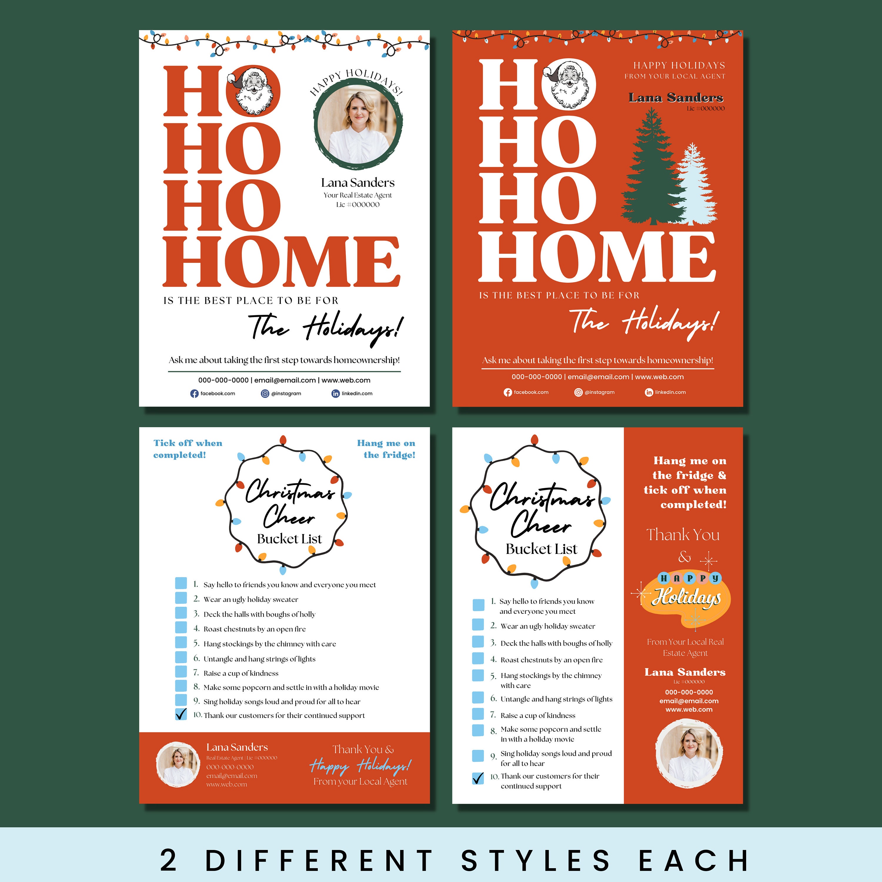Happy Holidays Flyer Pack, Ho Ho Home for the Holidays, Christmas ...