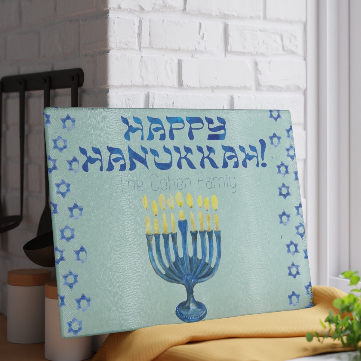 Custom Menorah Trays for Hanukkah Gift Hanukkah Drip Trays Personalized