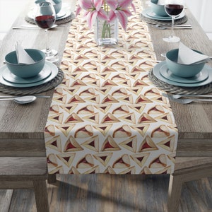 Purim Hamantaschen Table Runner - Purim Decor for Jewish Home - Purim Gift for Her