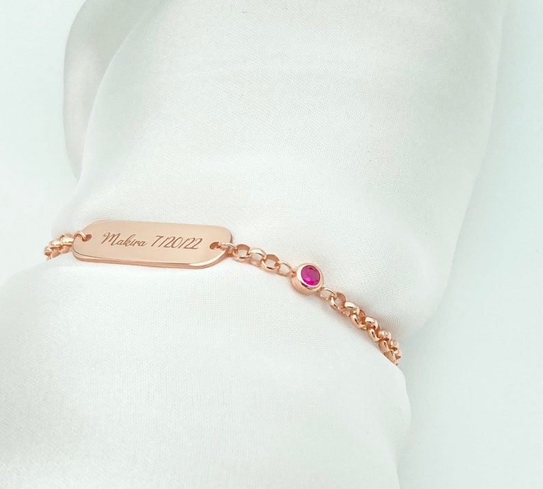 Newborn Bracelet for Girl, Baby Bracelet Birthstone, Baby Girl Gift