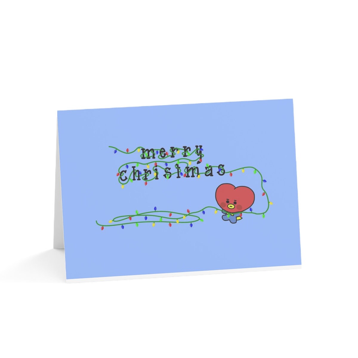 BTS BT21 Christmas Card Tata Lights 10pcs Etsy