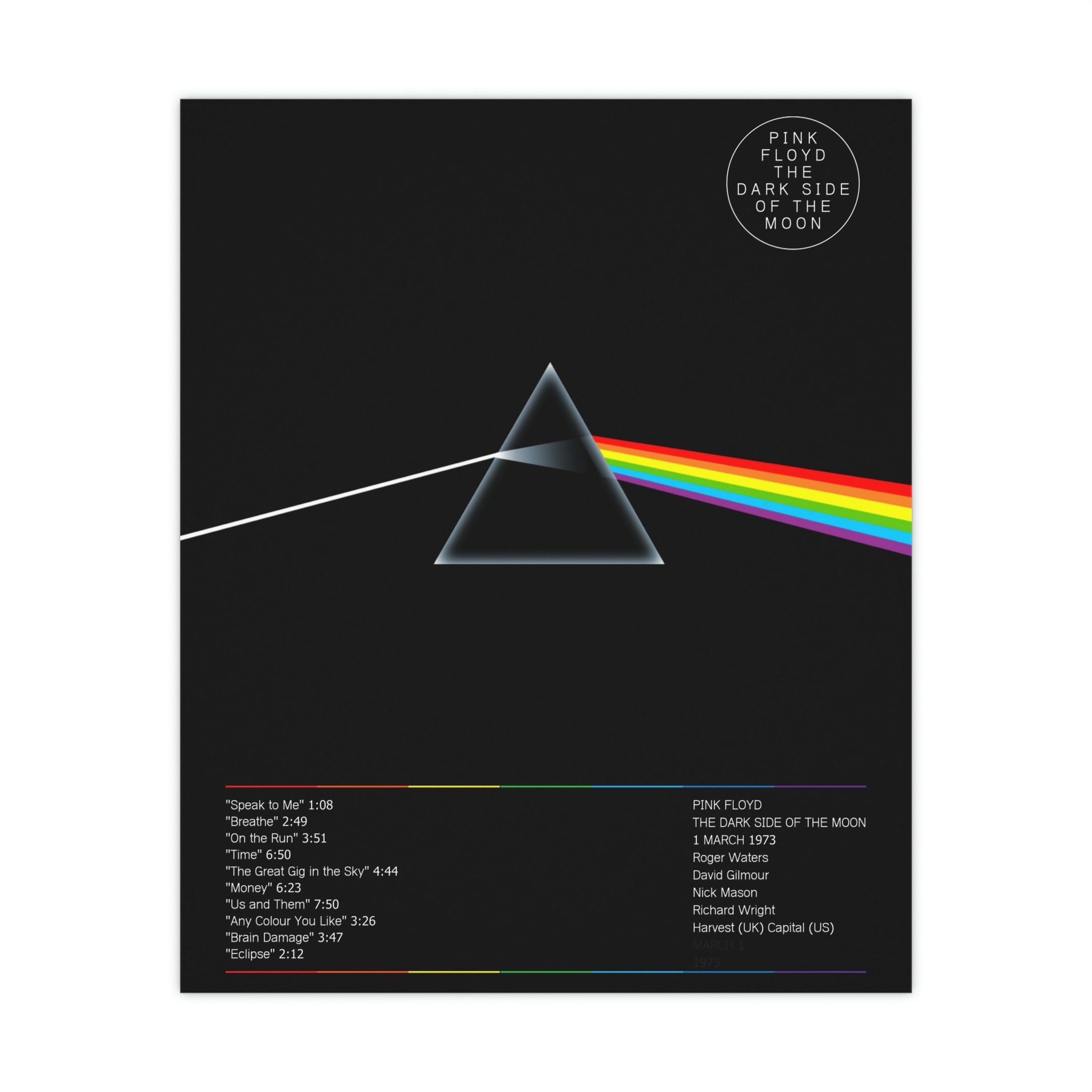 Minimalistic Pink Floyd dark Side of the Moon image picture