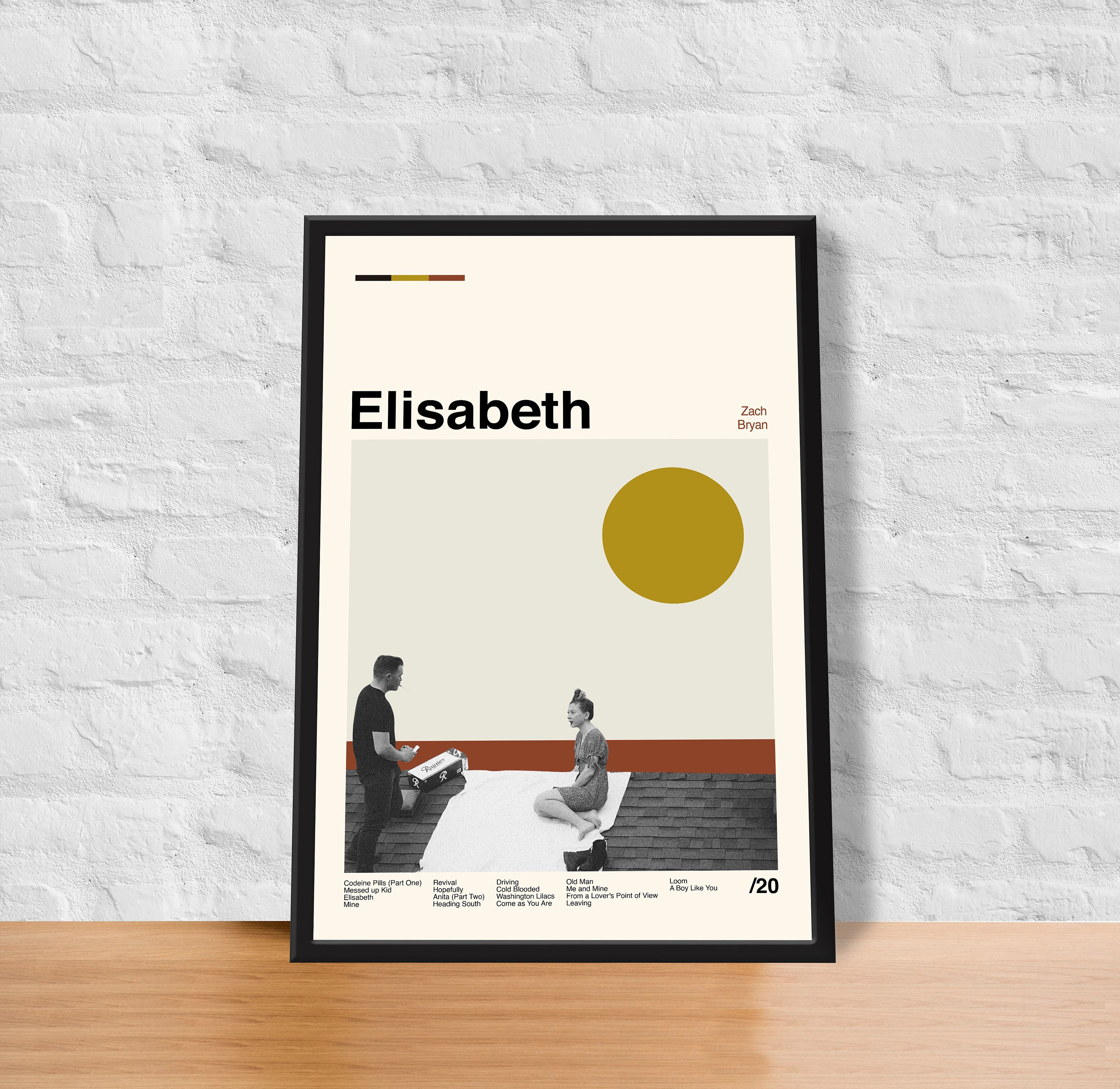 Zach Bryan Poster - Elisabeth Album Poster, Retro Movie Poster